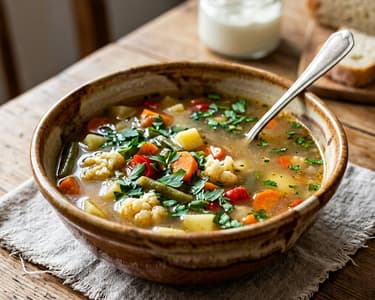 Ciorbă mănăstirească de legume | Bogată și reconfortantă