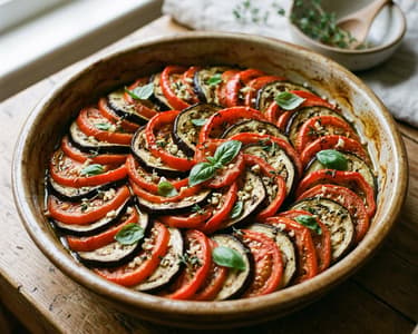 Baked eggplant and pepper tian | Provençal delight