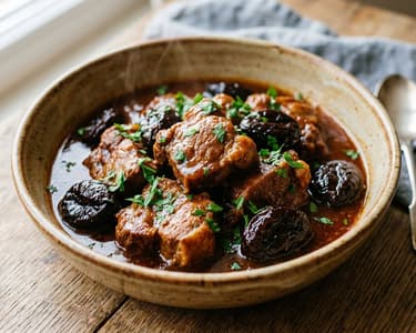 Mâncare de porc cu prune uscate | Fragedă și aromată