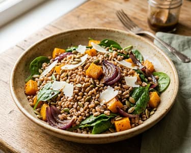 Salată toscană de farro cu dovleac | Prânz de toamnă