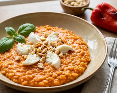 Risotto with Roasted Peppers and Mozzarella