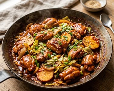 Dakgalbi de pui picant | Street food coreean autentic