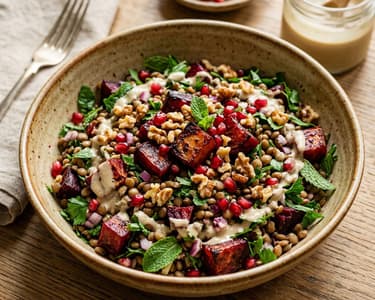 Salată de linte cu sfeclă coaptă | Prânz oriental sățios