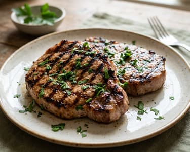 Friptură din pulpă de porc la grătar | Fragedă și suculentă