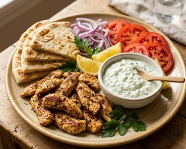 Gyros de pui la farfurie | Cină grecească rapidă