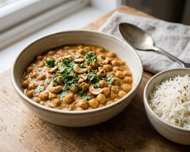 Shahi Chana | Royal Creamy Chickpea Curry with Cashew Sauce