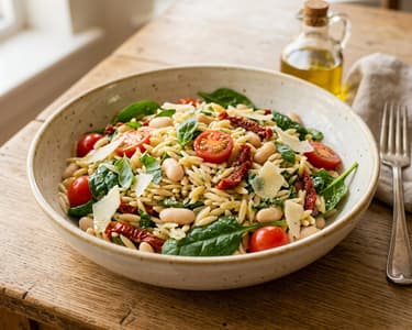 Tuscan Orzo Salad with Cannellini | Wholesome Lunch