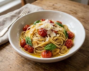 Spaghetti with Confit Cherry Tomatoes | Italian Classic