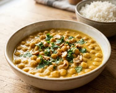 Chana Korma | Creamy Indian Chickpea Curry with Cashews