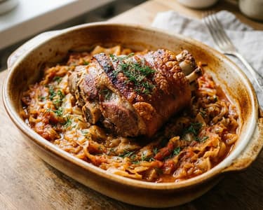 Braised Cabbage with Smoked Pork Knuckle | Tradition and Flavor