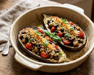 Melanzane a barchetta | Neapolitan stuffed aubergines