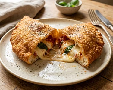 Pizza fritta napoletană cu ricotta și mozzarella | Street food crocant