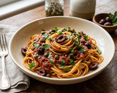 Spaghetti alla Puttanesca | Italian Lunch Ready in 20 min