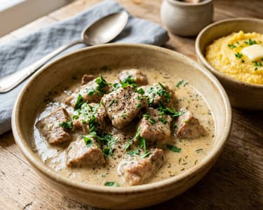 Tocană de porc cu tarhon | Fragedă și cremoasă
