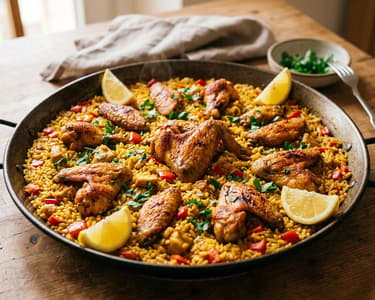 Arroz con alitas de pollo | Spanish rice with chicken wings