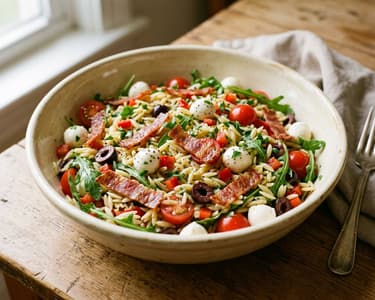 Salată de orzo cu salam crocant | Prânz italian rapid