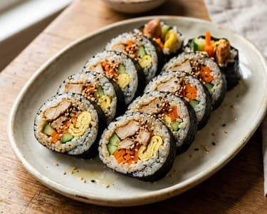 Kimbap cu pui marinat | Street food coreean savuros