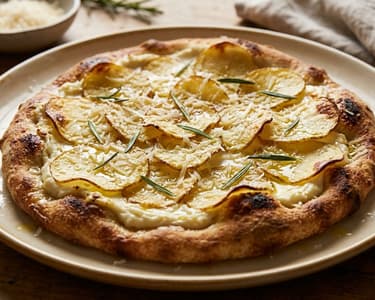 Flatbread cu mascarpone, cartofi și rozmarin