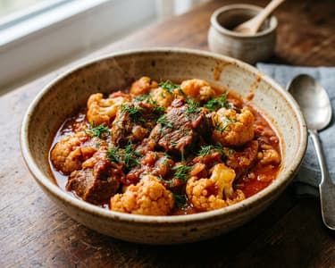 Cauliflower and Pork Stew | Tender and Flavorful