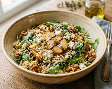 Salată de orzo cu pere și gorgonzola | Prânz de toamnă