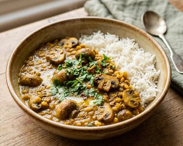 Khumb Dal | Indian Lentil and Mushroom Curry