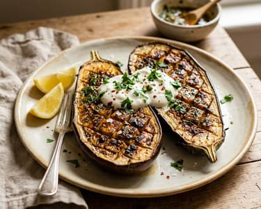 Baked Eggplant with Chermoula | Mediterranean Flavor