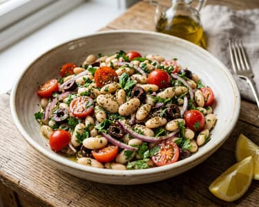 Salată caldă de fasole cu za'atar | Prânz oriental aromat