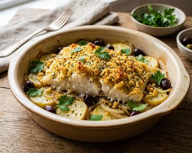 Bacalhau com Broa | Baked Cod with a Crispy Crust