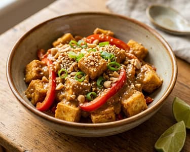 Tofu Satay la wok | Cină cremoasă în 15 minute
