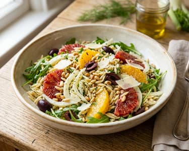 Salată siciliană de orzo cu fenicul | Prânz mediteranean
