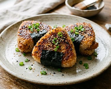 Chicken Yaki Onigiri | Crispy Japanese Rice Triangles