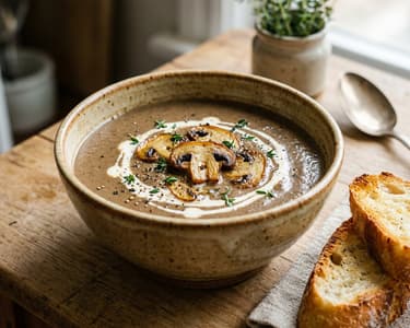 French Roasted Mushroom Soup | Aromatic and Velvety