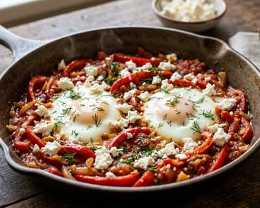 Piperchi târgăsite cu ouă și telemea | Brunch dobrogean