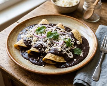 Enfrijoladas cu fasole neagră | Street food autentic