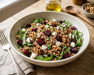 Salată de farro cu sfeclă coaptă | Prânz toscan