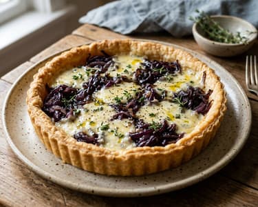 Crostata sărată cu Gorgonzola și ceapă caramelizată