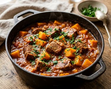 Tocană de porc cu dovleac plăcintar | Tradiție de toamnă