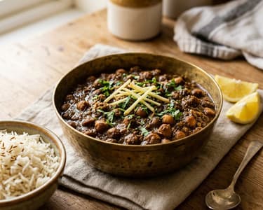 Amritsari Chole | Punjabi Chickpea Curry Infused with Black Tea