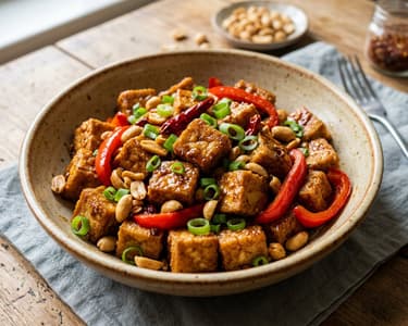 Tofu Kung Pao la wok