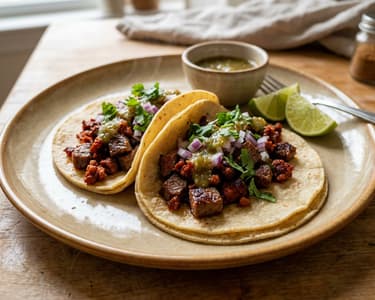 Tacos Campechanos cu vită și chorizo | Street food mexican