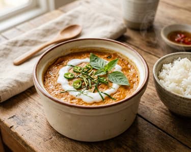 Hor Mok Pla | Soufflé thailandez de pește la abur
