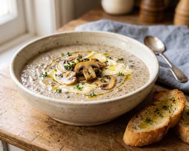 Supă normandă de ciuperci | Cremoasă cu brânză Camembert