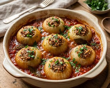 Oven-Baked Stuffed Onions with Minced Meat | Tender and Juicy