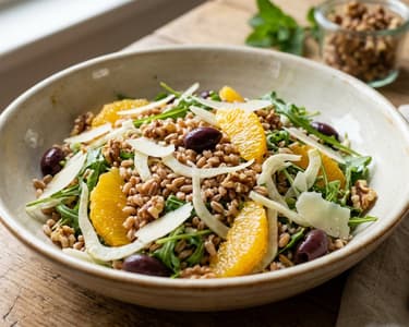 Salată de farro cu fenicul și portocale | Prânz sicilian