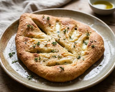 Fougasse cu brânză Brie | Flatbread franțuzesc crocant