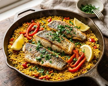 Arroz con lubina | Spanish Rice with Sea Bass