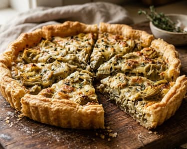 Tartă rustică cu brânză Grana Padano și anghinare | Savoare italiană