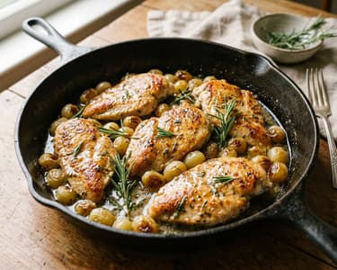 Greek Chicken with Grapes and Rosemary | Quick Dinner