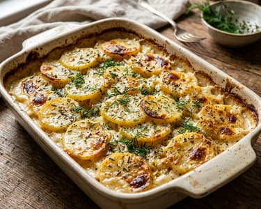 Cartofi scăzuți în lapte la cuptor | Fraged și cremos