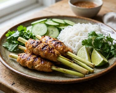 Chạo Tôm | Frigărui de creveți pe lemongrass